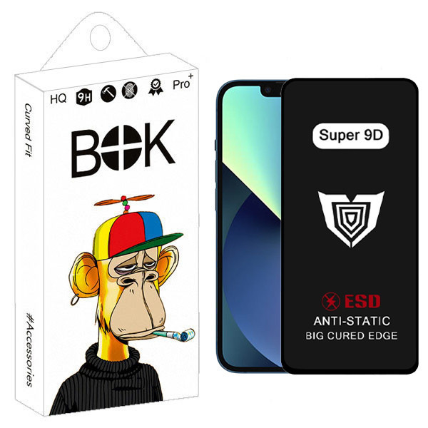 محافظ صفحه نمایش بوک مدل Super 9D مناسب برای گوشی موبایل اپل iPhone 13 / 13 Pro / 14