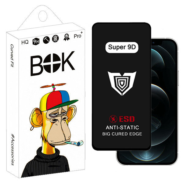 محافظ صفحه نمایش بوک مدل Super 9D Touch مناسب برای گوشی موبایل اپل Iphone 12 pro max