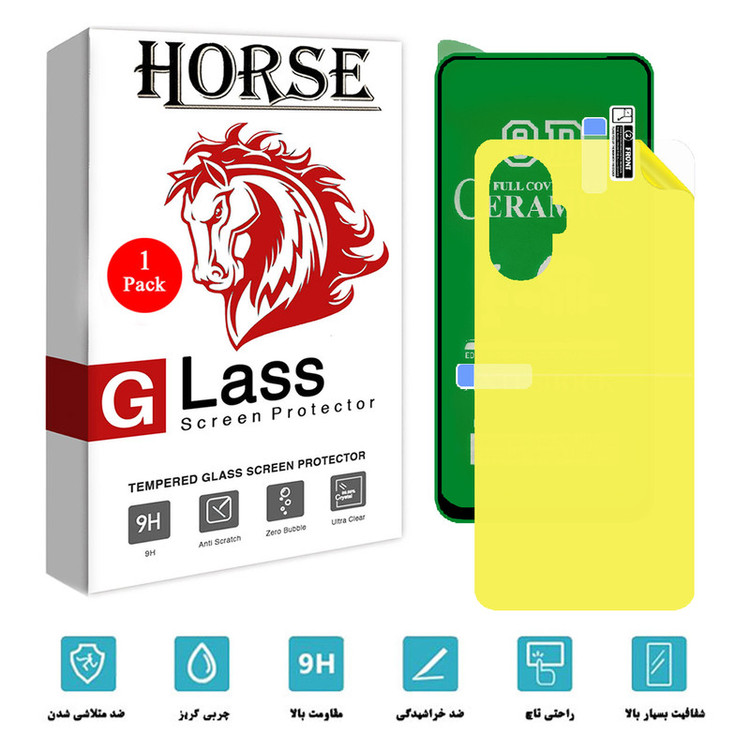 محافظ صفحه نمایش هورس مدل 2CRN مناسب برای گوشی موبایل شیائومی Poco F3 GT به همراه محافظ پشت گوشی