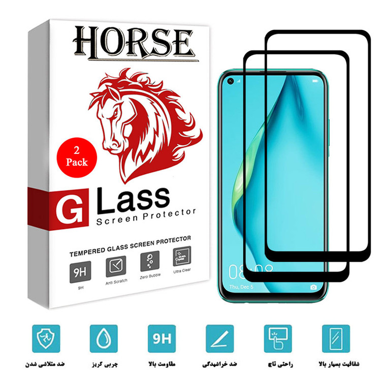 محافظ صفحه نمایش 5D هورس مدل FAG مناسب برای گوشی موبایل هوآوی P40 lite بسته دو عددی