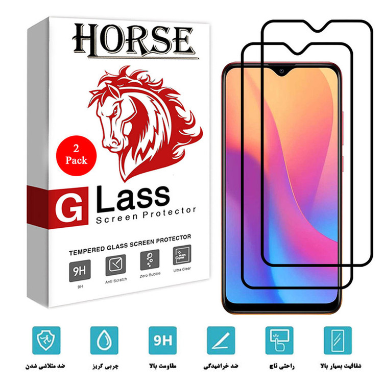محافظ صفحه نمایش 5D هورس مدل FAG مناسب برای گوشی موبایل شیائومی Redmi 9A بسته دو عددی