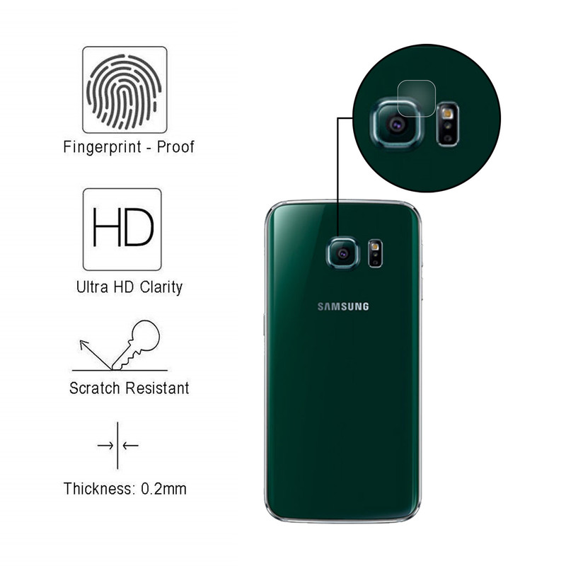 محافظ لنز دوربین هورس مدل UTF مناسب برای گوشی موبایل سامسونگ Galaxy S6 edge بسته سه عددی