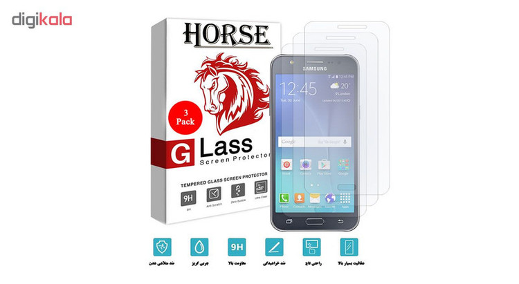 محافظ صفحه نمایش هورس مدل UCC مناسب برای گوشی موبایل سامسونگ Galaxy J7 2015 بسته سه عددی