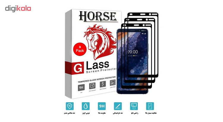 محافظ صفحه نمایش 5D هورس مدل FAG مناسب برای گوشی موبایل نوکیا 9 بسته سه عددی