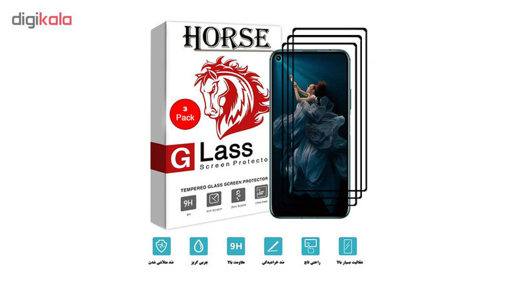 محافظ صفحه نمایش 5D هورس مدل FAG مناسب برای گوشی موبایل آنر 20 بسته 3 عددی