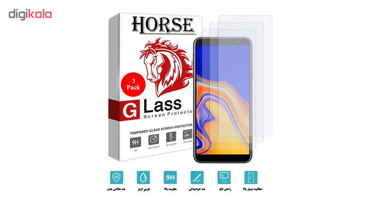 محافظ صفحه نمایش هورس مدل UCC مناسب برای گوشی موبایل سامسونگ Galaxy J4 Plus 2018 بسته سه عددی