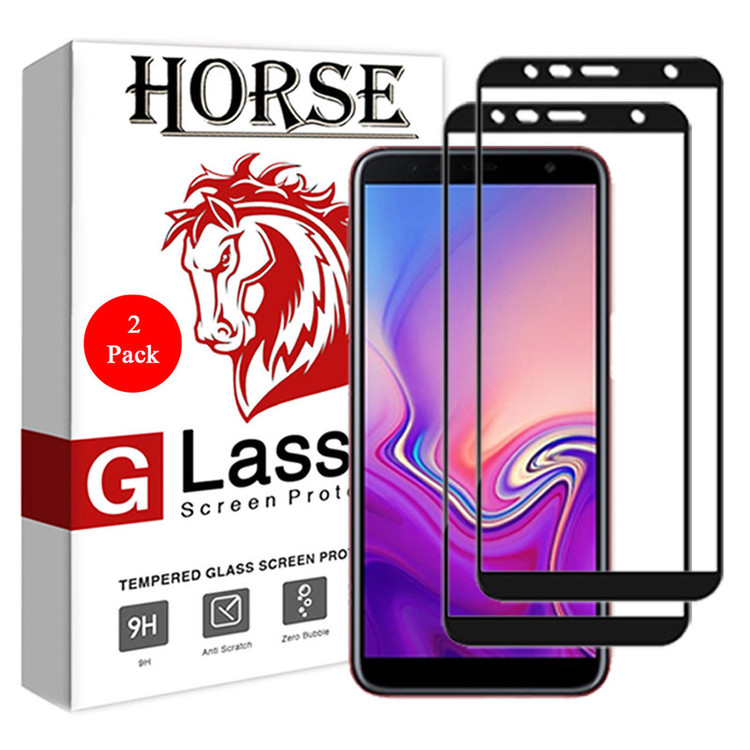 محافظ صفحه نمایش 5D هورس مدل FAG مناسب برای گوشی موبایل سامسونگ Galaxy J6 Plus 2018 بسته دو عددی