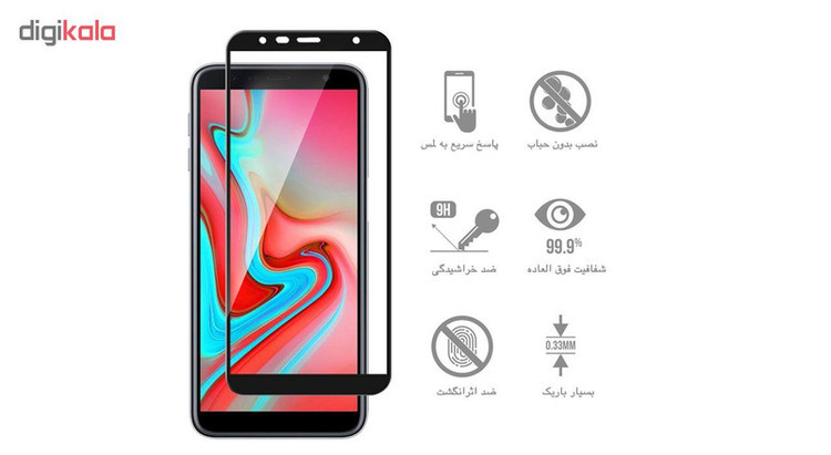محافظ صفحه نمایش 5D هورس مدل FAG مناسب برای گوشی موبایل سامسونگ Galaxy J6 Plus 2018 بسته دو عددی