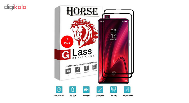 محافظ صفحه نمایش 5D هورس مدل FAG مناسب برای گوشی موبایل شیائومی Redmi K20 بسته دو عددی