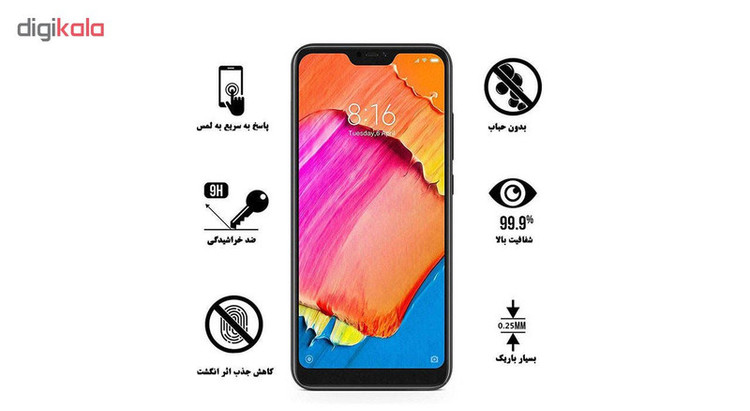 محافظ صفحه نمایش 5D هورس مدل FAG مناسب برای گوشی موبایل شیائومی Redmi 6 Pro مجموعه دو عددی