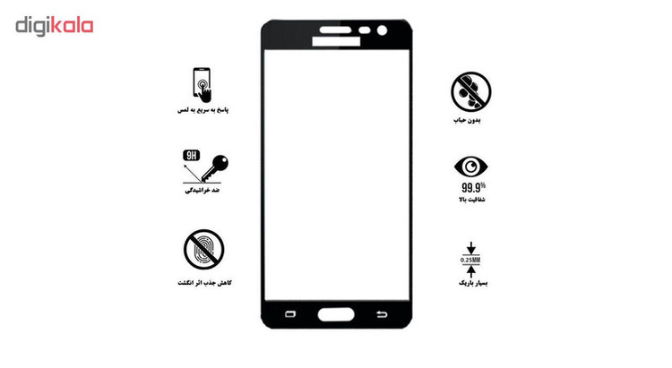 محافظ صفحه نمایش 5D هورس مدل FAG مناسب برای گوشی موبایل سامسونگ Galaxy J3 Pro