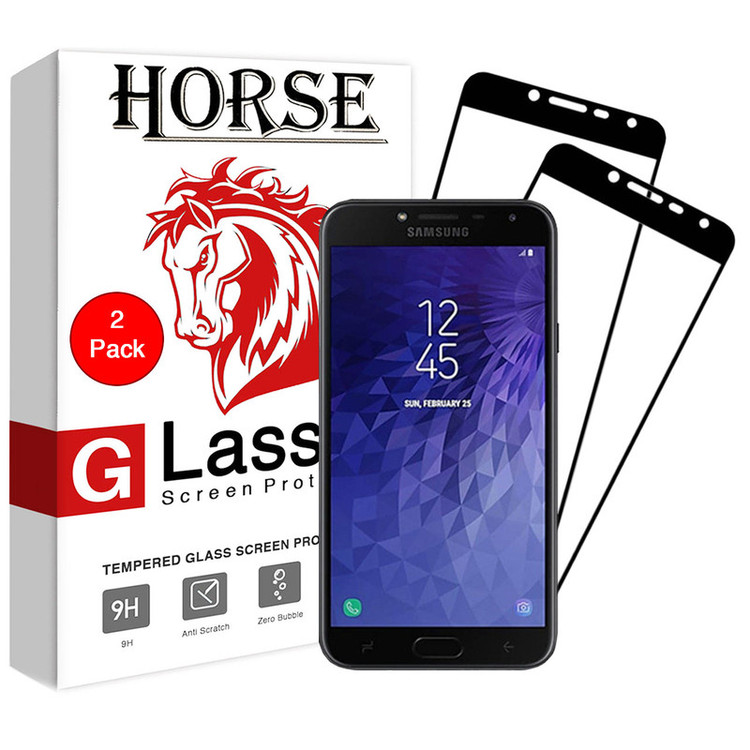 محافظ صفحه نمایش 5D هورس مدل FAG مناسب برای گوشی موبایل سامسونگ Galaxy J4 2018 بسته دو عددی