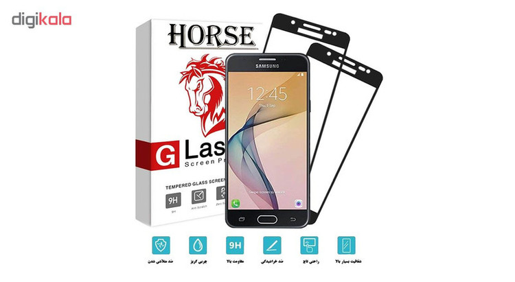 محافظ صفحه نمایش 5D هورس مدل FAG مناسب برای گوشی موبایل سامسونگ Galaxy J5 Prime بسته دو عددی