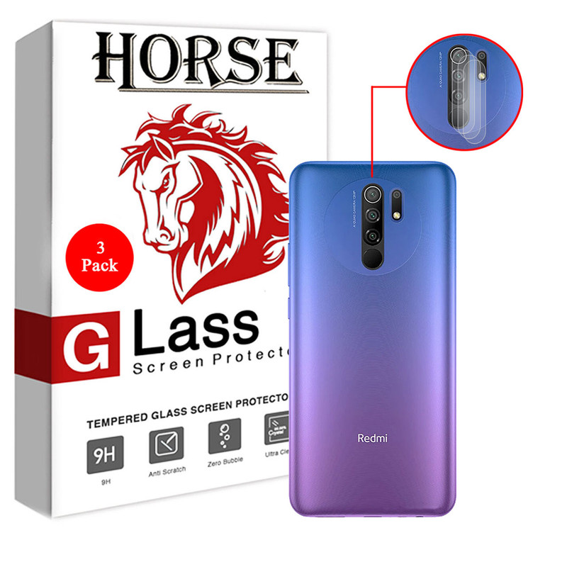 محافظ لنز دوربین هورس مدل UTF مناسب برای گوشی موبایل شیائومی Redmi 9 بسته سه عددی