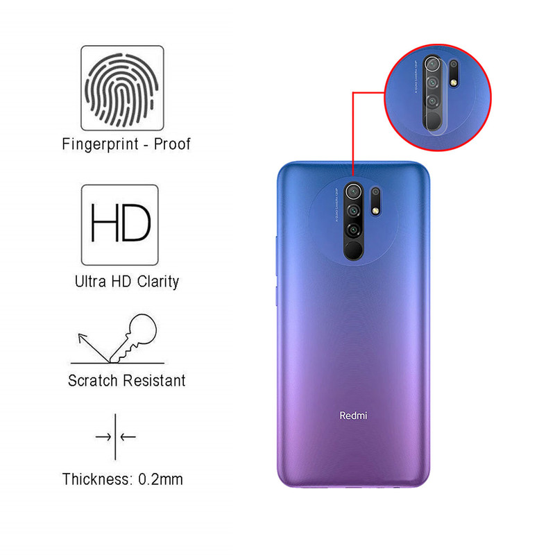 محافظ لنز دوربین هورس مدل UTF مناسب برای گوشی موبایل شیائومی Redmi 9 بسته سه عددی