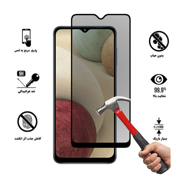 محافظ صفحه نمایش حریم شخصی هورس مدل SSP مناسب برای گوشی موبایل سامسونگ Galaxy A12 بسته سه عددی