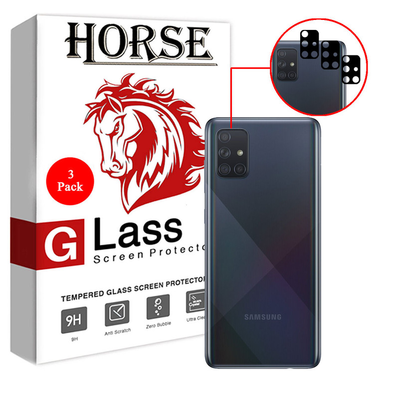 محافظ لنز دوربین سرامیکی هورس مدل HBL مناسب برای گوشی موبایل سامسونگ Galaxy A71 بسته سه عددی
