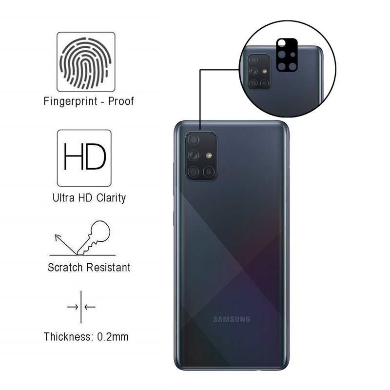 محافظ لنز دوربین سرامیکی هورس مدل HBL مناسب برای گوشی موبایل سامسونگ Galaxy A71 بسته سه عددی