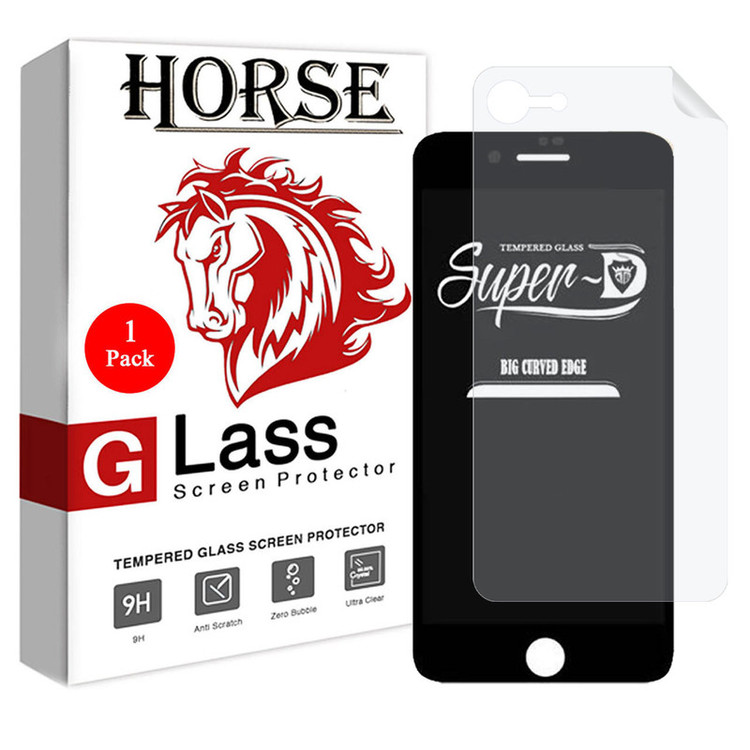 محافظ صفحه نمایش هورس مدل 2SN-Glass مناسب برای گوشی موبایل اپل iPhone 8 به همراه محافظ پشت گوشی