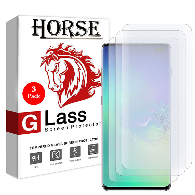 محافظ صفحه نمایش یووی لایت هورس مدل LVB مناسب برای گوشی موبایل سامسونگ Galaxy S10 Plus بسته سه عددی