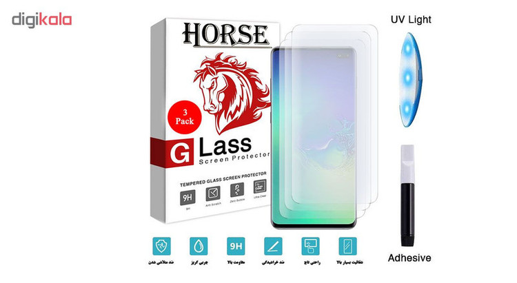 محافظ صفحه نمایش یووی لایت هورس مدل LVB مناسب برای گوشی موبایل سامسونگ Galaxy S10 Plus بسته سه عددی