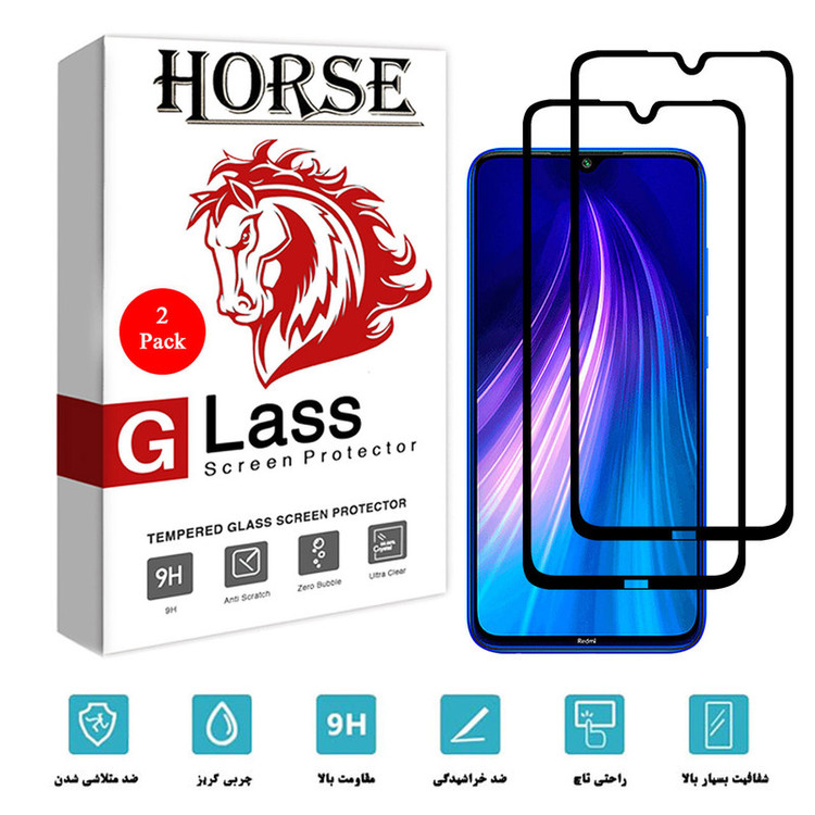 محافظ صفحه نمایش سرامیکی هورس مدل CRM مناسب برای گوشی موبایل شیائومی Redmi Note 8 بسته دو عددی