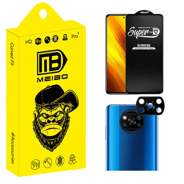 محافظ صفحه نمایش میبو مدل Clear SuperD مناسب برای گوشی موبایل شیائومی Poco X3 / X3 Pro به همراه محافظ لنز دوربین