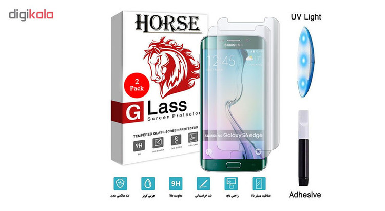 محافظ صفحه نمایش هورس مدل LVB مناسب برای گوشی موبایل سامسونگ Galaxy S6 edge بسته دو عددی