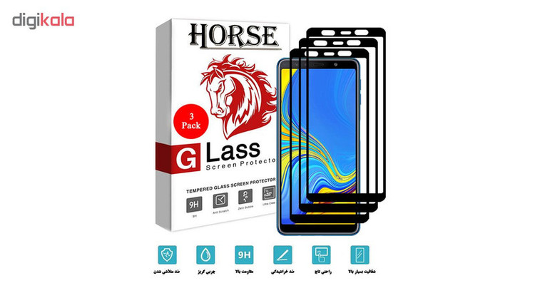 محافظ صفحه نمایش 5D هورس مدل CRM مناسب برای گوشی موبایل سامسونگ Galaxy J6 Plus بسته سه عددی