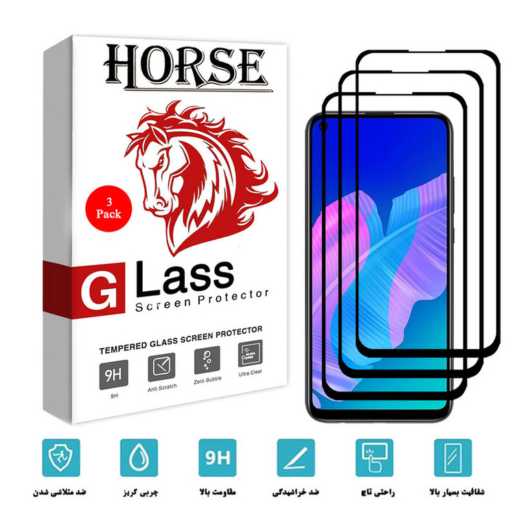 محافظ صفحه نمایش 5D هورس مدل FAG مناسب برای گوشی موبایل هوآوی Y7p بسته سه عددی