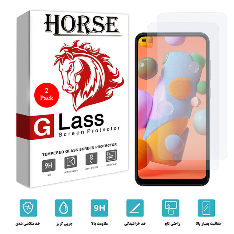 محافظ صفحه نمایش هورس مدل UCC مناسب برای گوشی موبایل سامسونگ Galaxy A11 بسته 2 عددی