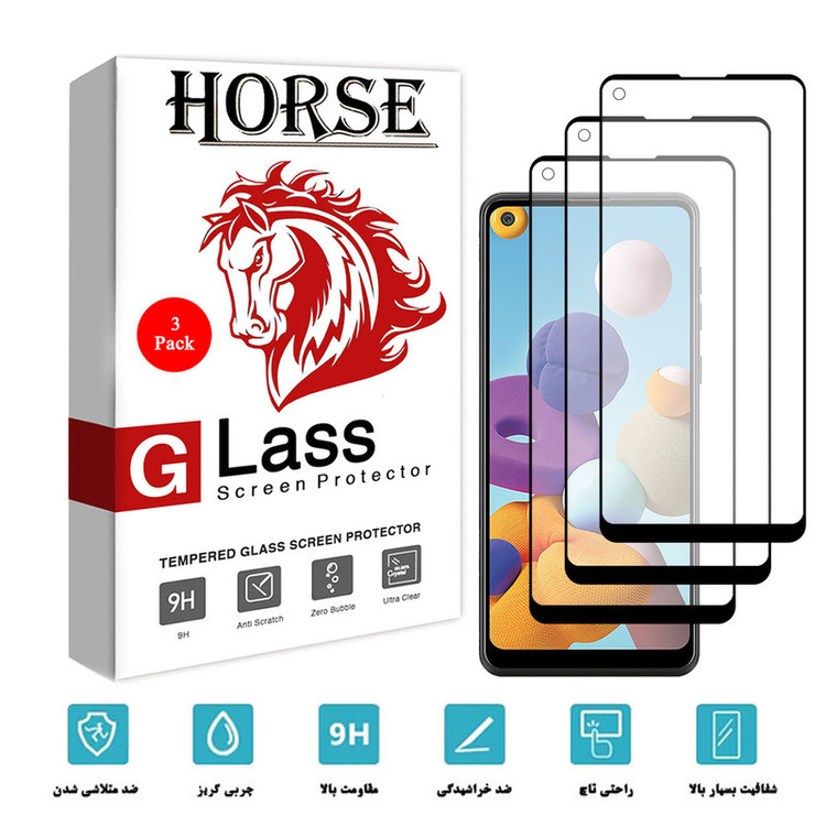 محافظ صفحه نمایش سرامیکی هورس مدل CMT مناسب برای گوشی موبایل سامسونگ Galaxy A21s بسته سه عددی