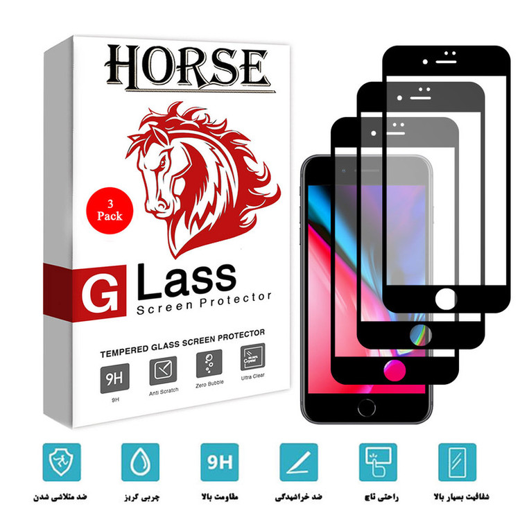 محافظ صفحه نمایش سرامیکی هورس مدل CMT مناسب برای گوشی موبایل اپل iPhone SE 2020 بسته سه عددی