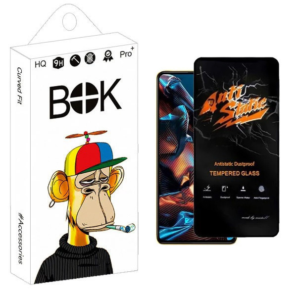 محافظ صفحه نمایش بوک مدل Carbon Antistatic مناسب برای گوشی موبایل شیائومی Redmi Note 12 Pro / Note 12 Pro Plus / Note 12 Explorer / Note 12 Turbo / K50 Gaming / Poco X5 Pro / F3 GT