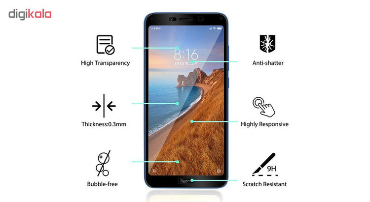 محافظ صفحه نمایش 5D هورس مدل FAG مناسب برای گوشی موبایل شیائومی Redmi 7A