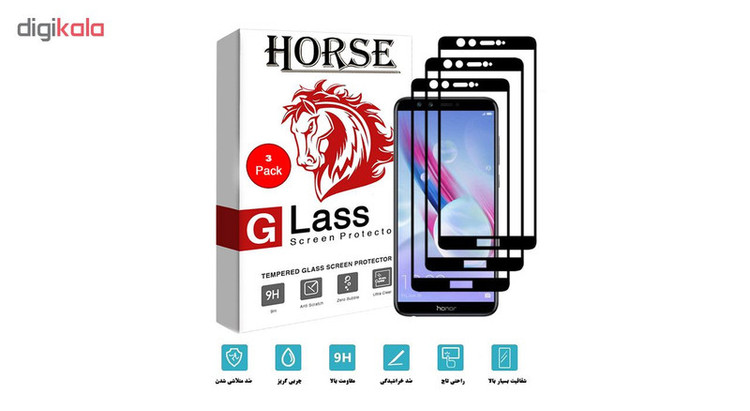 محافظ صفحه نمایش 5D هورس مدل FAG مناسب برای گوشی موبایل آنر 9 Lite بسته سه عددی