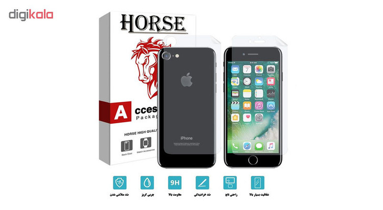 محافظ صفحه نمایش و پشت گوشی هورس مدل FSN مناسب برای گوشی موبایل اپل iPhone 8