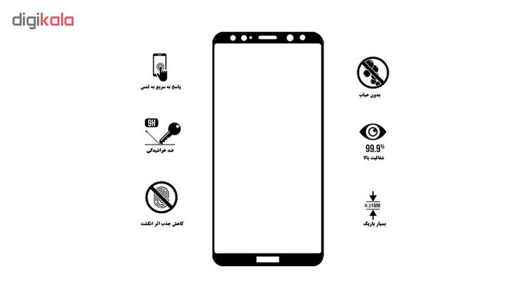 محافظ صفحه نمایش 5D هورس مدل FAG مناسب برای گوشی موبایل هوآوی Nova 2i بسته سه عددی