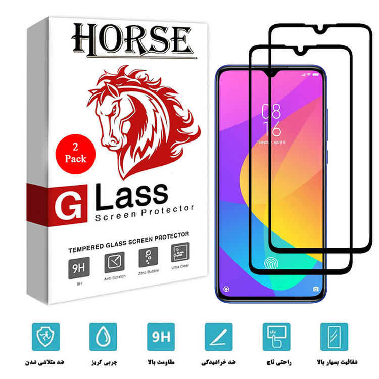 محافظ صفحه نمایش سرامیکی هورس مدل CRM مناسب برای گوشی موبایل شیائومی Mi 9 Lite بسته دو عددی