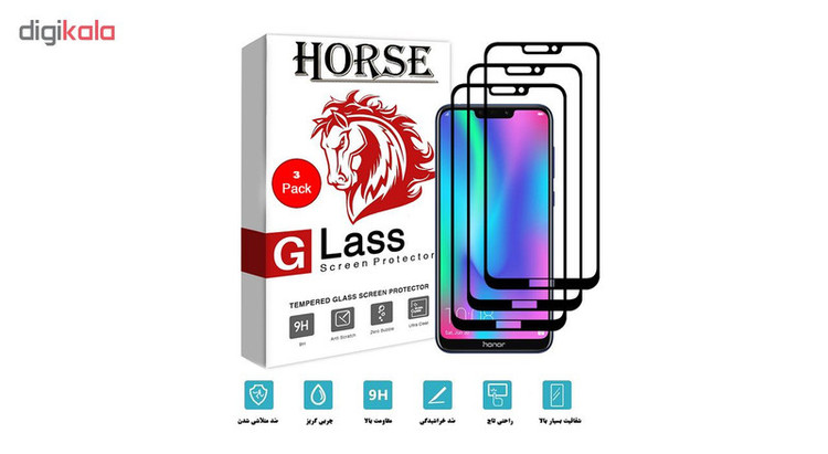 محافظ صفحه نمایش 5D هورس مدل FAG مناسب برای گوشی موبایل آنر 8C بسته سه عددی