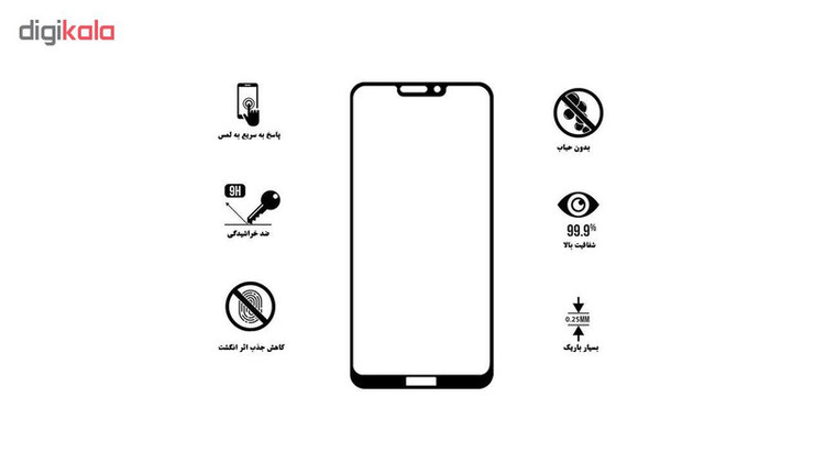 محافظ صفحه نمایش 5D هورس مدل FAG مناسب برای گوشی موبایل آنر 8C بسته سه عددی