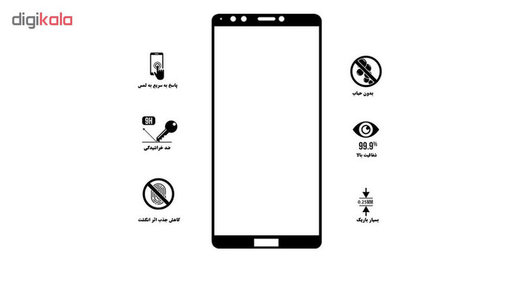 محافظ صفحه نمایش 5D هورس مدل FAG مناسب برای گوشی موبایل آنر 7A بسته سه عددی