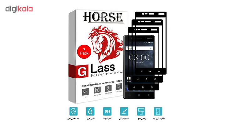 محافظ صفحه نمایش 5D هورس مدل FAG مناسب برای گوشی موبایل نوکیا 3 بسته سه عددی