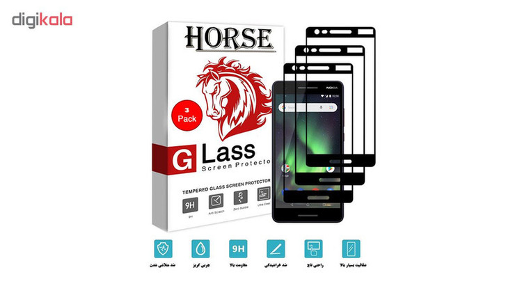 محافظ صفحه نمایش 5D هورس مدل FAG مناسب برای گوشی موبایل نوکیا 2.1 بسته سه عددی