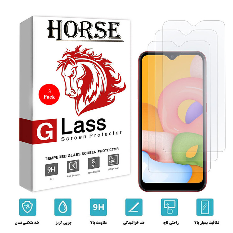 محافظ صفحه نمایش هورس مدل UCC مناسب برای گوشی موبایل سامسونگ Galaxy M01 بسته سه عددی