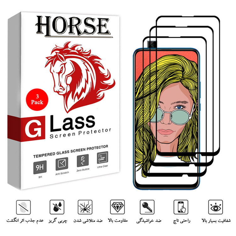 محافظ صفحه نمایش 5D هورس مدل CRM مناسب برای گوشی موبایل هوآوی P Smart Z بسته سه عددی