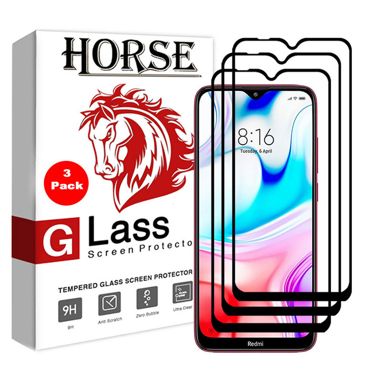 محافظ صفحه نمایش 5D هورس مدل CRM مناسب برای گوشی موبایل شیائومی Redmi 8 بسته سه عددی