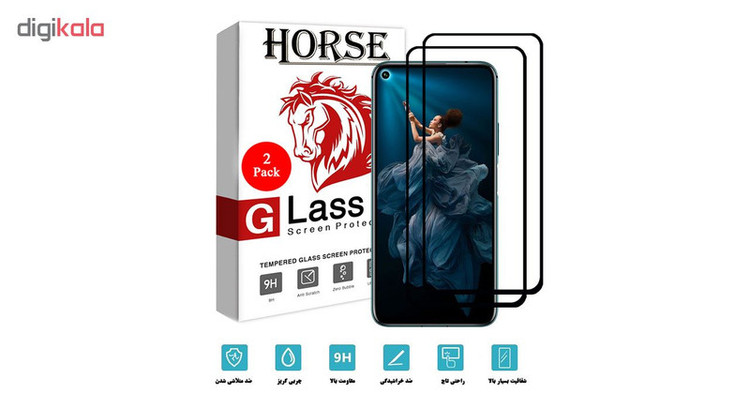 محافظ صفحه نمایش 5D هورس مدل FAG مناسب برای گوشی موبایل آنر 20 Pro بسته دو عددی
