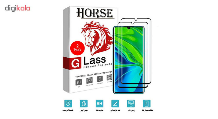 محافظ صفحه نمایش 6D هورس مدل FAG مناسب برای گوشی موبایل شیائومی Mi Note 10 بسته دو عددی
