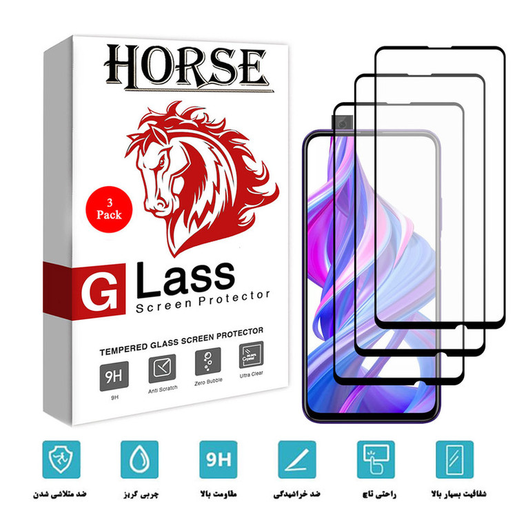محافظ صفحه نمایش سرامیکی هورس مدل CMT مناسب برای گوشی موبایل آنر 9X Pro بسته سه عددی